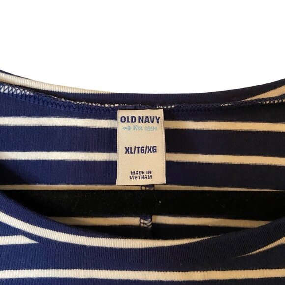 Old Navy WOMENS BLACK/WHITE STRIPED Casual Dress‎ Size XL Knit Bodycon Casual - Picture 2 of 7